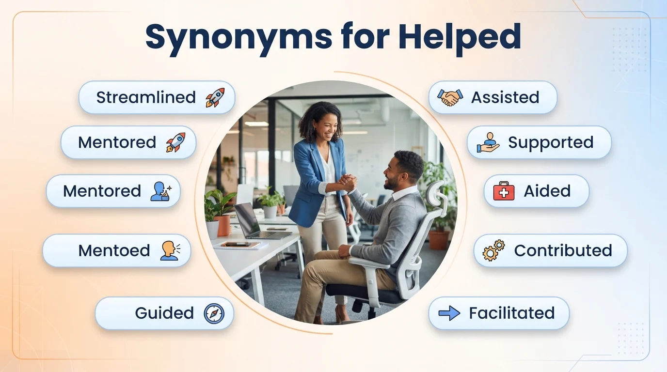 synonyms for helped