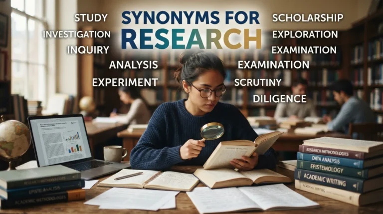 synonyms for research