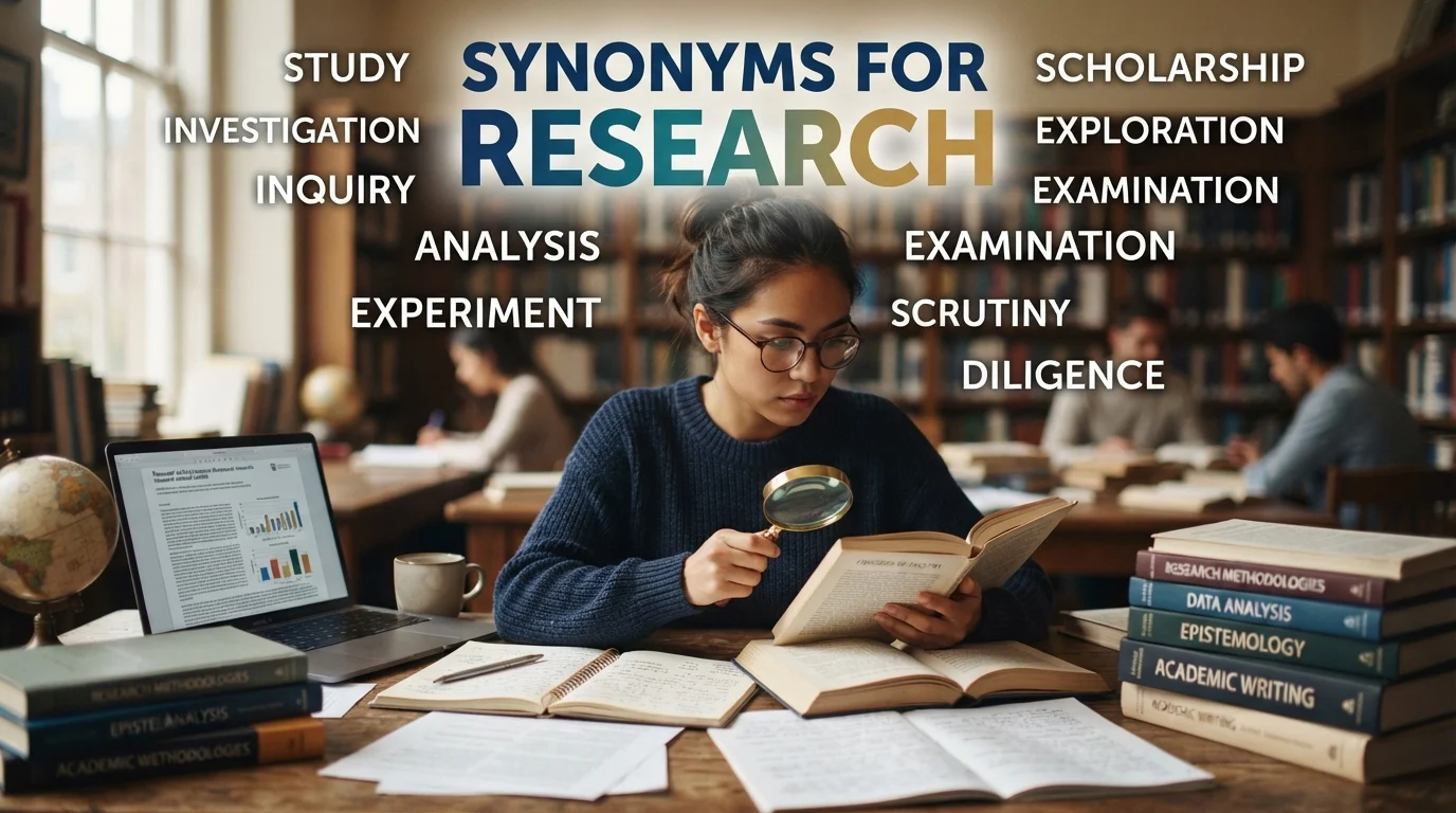 synonyms for research
