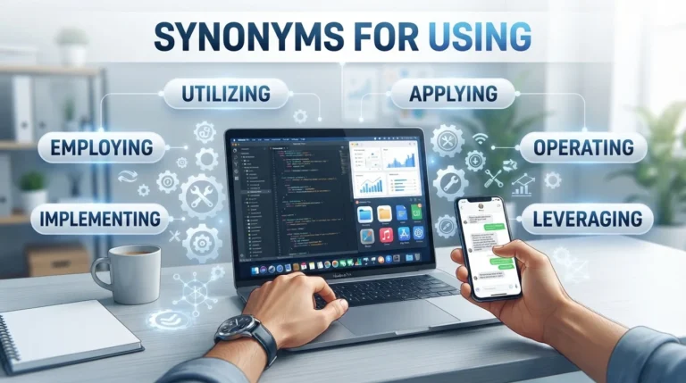 synonyms for using