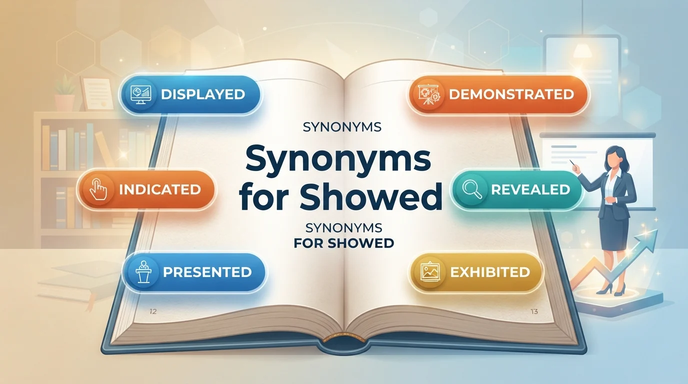 synonyms for showed