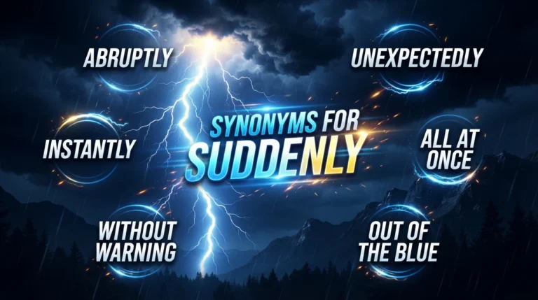 synonyms for suddenly